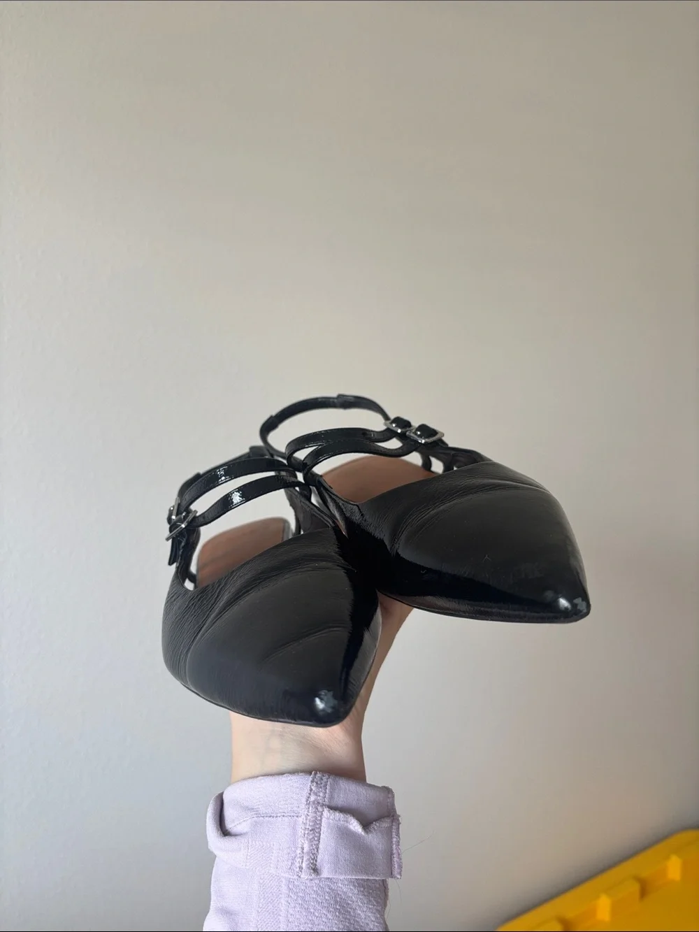Vagabond Shoemakers Hermine sling back Double-Stap Flats black patent leather